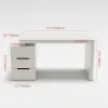 Mular 120 cm Rectangular Warm White Desk with 3 Drawers