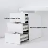 Mular 120 cm Rectangular Warm White Desk with 3 Drawers