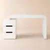 Mular 120 cm Rectangular Warm White Desk with 3 Drawers