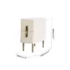 Inarrow Modern Beige Bedside Table with 2 Drawers in Gold Legs