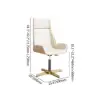 Beige PU Leather High Back Swivel Executive Office Chair with Adjustable Height