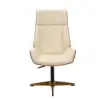 Beige PU Leather High Back Swivel Executive Office Chair with Adjustable Height