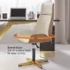 Beige PU Leather High Back Swivel Executive Office Chair with Adjustable Height