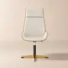 Beige PU Leather High Back Swivel Executive Office Chair with Adjustable Height