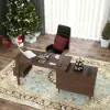 Black PU Leather High Back Swivel Executive Office Chair with Adjustable Height