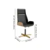 Black PU Leather High Back Swivel Executive Office Chair with Adjustable Height