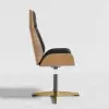 Black PU Leather High Back Swivel Executive Office Chair with Adjustable Height