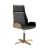 Black PU Leather High Back Swivel Executive Office Chair with Adjustable Height