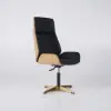 Black PU Leather High Back Swivel Executive Office Chair with Adjustable Height