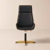Black PU Leather High Back Swivel Executive Office Chair with Adjustable Height