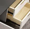 Aro Modern White Rectangular Coffee Table with Storage of Drawers & Doors in Gold