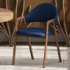 Modern Blue Linen Dining Chair with Upholstered, 2 Pieces