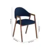 Modern Blue Linen Dining Chair with Upholstered, 2 Pieces
