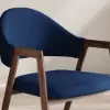 Modern Blue Linen Dining Chair with Upholstered, 2 Pieces