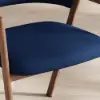 Modern Blue Linen Dining Chair with Upholstered, 2 Pieces
