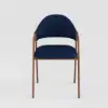 Modern Blue Linen Dining Chair with Upholstered, 2 Pieces