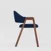 Modern Blue Linen Dining Chair with Upholstered, 2 Pieces