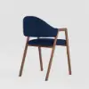 Modern Blue Linen Dining Chair with Upholstered, 2 Pieces