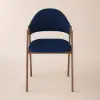 Modern Blue Linen Dining Chair with Upholstered, 2 Pieces