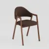 Modern Brown Linen Dining Chair with Upholstered, 2 Pieces