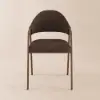 Modern Brown Linen Dining Chair with Upholstered, 2 Pieces