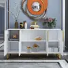Aro 150 cm White Wood Sideboard with Cabinets & Adjustable Shelves