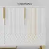 Aro 150 cm White Wood Sideboard with Cabinets & Adjustable Shelves