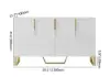 Aro 150 cm White Wood Sideboard with Cabinets & Adjustable Shelves