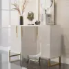 Aro 150 cm White Wood Sideboard with Cabinets & Adjustable Shelves