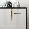 Aro 59" White & Black Wood Sideboard with Cabinets & Adjustable Shelves