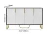 Aro 59" White & Black Wood Sideboard with Cabinets & Adjustable Shelves