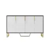 Aro 59" White & Black Wood Sideboard with Cabinets & Adjustable Shelves