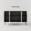 Aro 59" White & Black Wood Sideboard with Cabinets & Adjustable Shelves