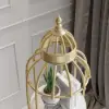 Modern Bird Cage Shaped Plant Flower Stand Bathroom Storage Tower Gold Bookcase