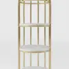 Modern Bird Cage Shaped Plant Flower Stand Bathroom Storage Tower Gold Bookcase