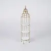 Modern Bird Cage Shaped Plant Flower Stand Bathroom Storage Tower Gold Bookcase