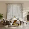 Modern Warm White PU Leather Upholstered Dining Chair, 2 Pieces