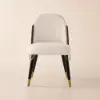 Modern Warm White PU Leather Upholstered Dining Chair, 2 Pieces