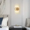 Striaged Gold Glass Wall Sconce Metal Vanity Wall Light for Bathroom