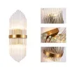 Striaged Gold Glass Wall Sconce Metal Vanity Wall Light for Bathroom