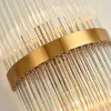Striaged Gold Glass Wall Sconce Metal Vanity Wall Light for Bathroom