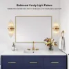 Striaged Gold Glass Wall Sconce Metal Vanity Wall Light for Bathroom