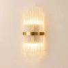Striaged Gold Glass Wall Sconce Metal Vanity Wall Light for Bathroom