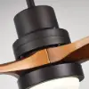 1320mm LED Ceiling Fan Light with 3 Blades & Glass Shade & Remote Control Black & Walnut