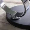 White Extendable Coffee Table with Ring-shaped Metal Pedestal