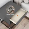 Grey Bedroom Bedside Table with Drawer Bedside Table Metal Base