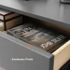 Grey Bedroom Bedside Table with Drawer Bedside Table Metal Base
