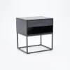 Grey Bedroom Bedside Table with Drawer Bedside Table Metal Base