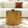 Modern Metal Side Table in Water Drop Design End Table in Brushed Gold Single Piece