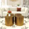 Modern Metal Side Table in Water Drop Design End Table in Brushed Gold Single Piece
